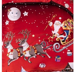 Shamdon 홈 컬렉션 크리스마스 이불 커버, 산타 클로스 패턴 HD 인쇄 침구 세트, 이불 커버-럭셔리 슈퍼 소프트 마이크로 화이버, 트윈