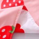 Kimko 부드러운 딸기 침구 세트 소녀 양면 빨간색 딸기 패턴 & 핑크 커버, 집처럼 아늑하고 통기성과 내구성이 뛰어납니다. 【4개 - 이불 커버 1개 + 플랫 시트 1개 + 베개 커버 2개】