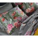 Eikei 빈티지 식물 꽃 프린트 침구 400tc 면 새틴 로맨틱 꽃 스카프 이불 커버 3pc 세트 여름 백합 데이지 꽃의 다채로운 골동품 그림 (킹, 회갈색)