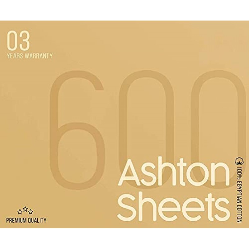 Ashton Sheets 캘리포니아 킹/킹 이불 커버, 600수 새틴 3개 이집트산 면 이불 커버 세트, 100% 순면 이불 커버, 베개 샴 2개, 지퍼 여밈, 코너 타이 7개 - (흰색)