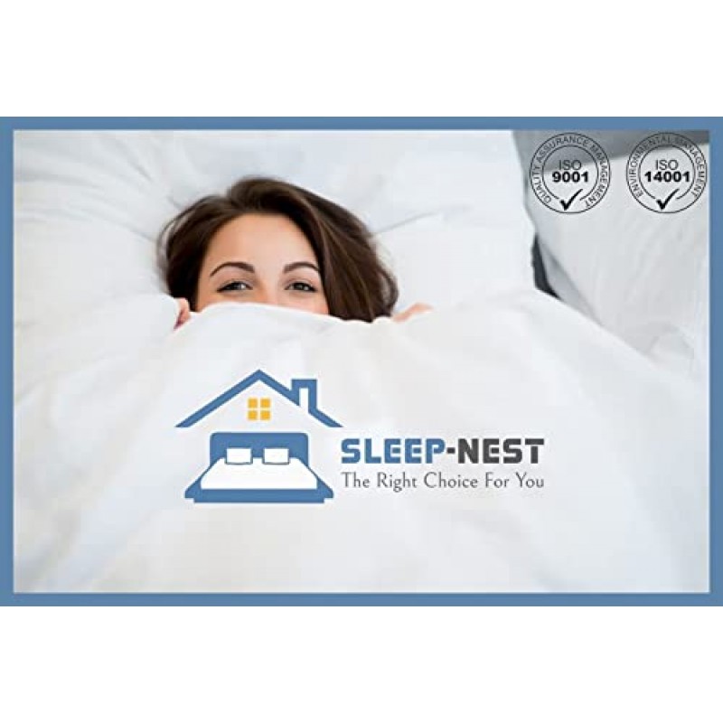 SLEEP-NEST Luxuries 장식 핀치 주름 핀턱 이불 커버 슈퍼 킹 플러스 120x120 사이즈 지퍼 클로저 및 코너 타이 포함 3개 이집트 면 100% 부드럽고 아늑함, 흰색 솔리드