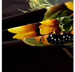 Josid 3D 해바라기 이불 커버 어린이를위한 킹 사이즈 여성 노란색 꽃 침구 세트 나비 장식 이불 커버 이불 커버 베개 케이스와 정원 꽃 침구