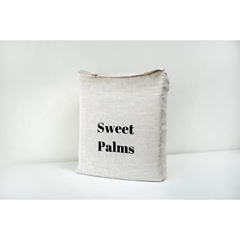 Sweet Palms - 단추가 있는 이불 커버 세트, 부드럽고 내구성이 뛰어난 통기성 100% 프렌치 아마 리넨, 이불 커버 1개, 고정 시트 1개, 베갯잇 2개 포함, Oeko-Tex 인증(모델 2, 킹(미국 표준))