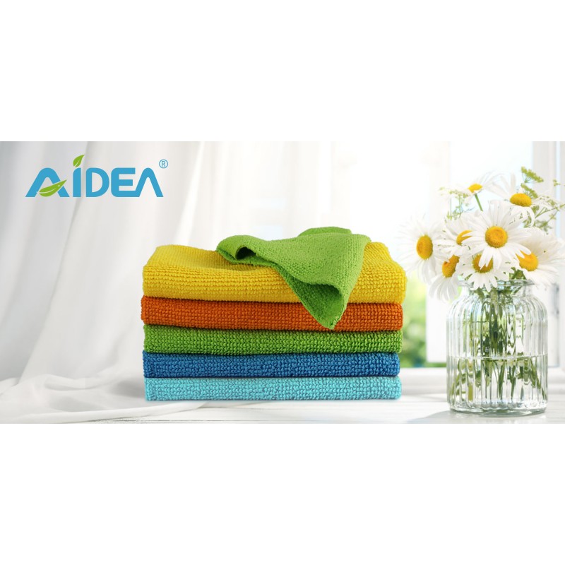 AIDEA 극세사 청소용 천-50PK, 다용도 부드러운 흡수성 청소 천, 보푸라기가 없는 - 집, 부엌, 자동차, 창문, 선물용 줄무늬 없는 세탁 천(12인치 x 12인치)