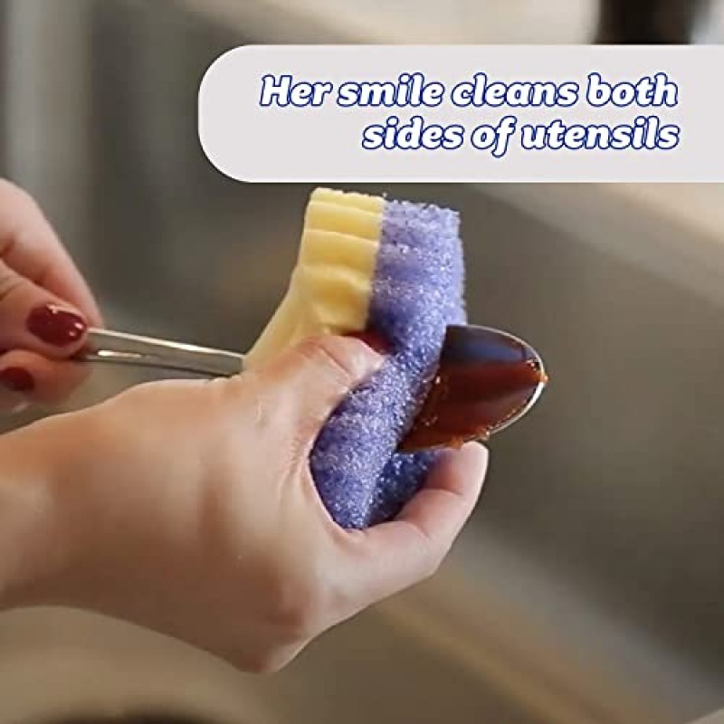 Scrub Daddy Scrub Mommy - 긁힘 방지 다용도 접시 스폰지 - BPA 프리 & 폴리머 폼으로 제작 - 얼룩 및 냄새 방지 주방 스폰지(3개)