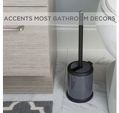 Bath Bliss 화장실 브러시 및 홀더 | 자동 폐쇄 뚜껑 | 360도 브러시 헤드 | 욕실 청소 | 컴팩트한 사이즈 | 보관 및 정리 | 탄소