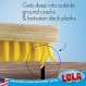 Lola Products 데크 스크럽 브러시(48" 긴 손잡이 및 9" x 3.5" 스크러버), 매우 내구성이 뛰어난 폴리 섬유 스크러버 강모로 파티오, 데크, 아스팔트, 타일, 시멘트의 먼지 및 오물을 제거합니다(습식 또는 건식)