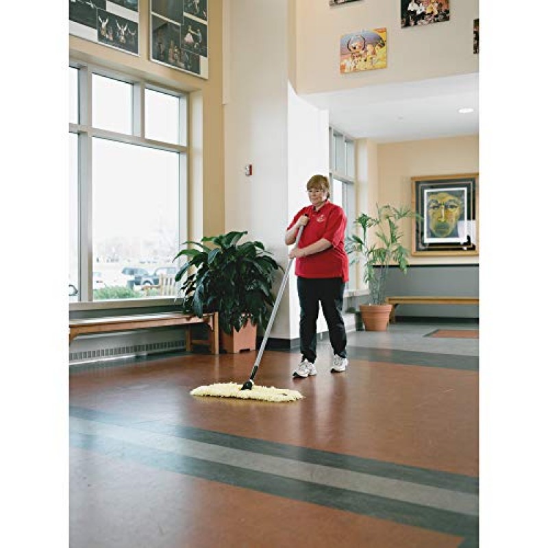Rubbermaid Commercial Products 바닥 청소용 스냅온 유리 섬유 먼지 걸레 손잡이, 60인치, 가정/주방/욕실/사무실/로비/레스토랑의 타일/목재/라미네이트 바닥에 대한 유연한 조작, 검정색