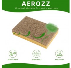 AEROZZ 10팩 생분해성 스폰지 - 스폰지 주방 천연 접시용 스폰지 천연 스폰지 접시 스폰지 - 친환경 스폰지 천연 주방 스폰지