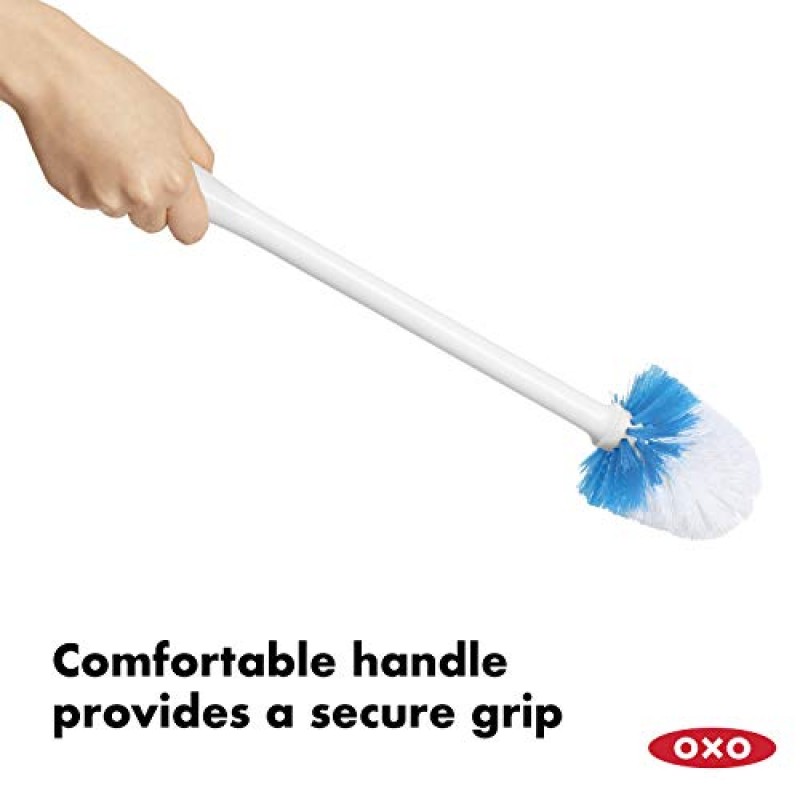 OXO Good Grips 소형 변기 브러시 및 용기, 흰색, 6
