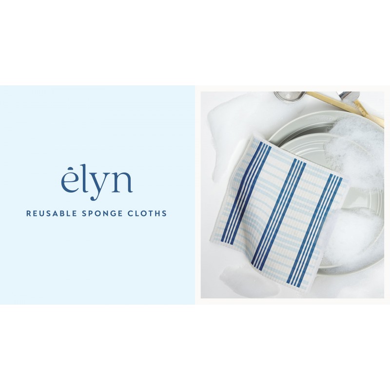 ELYN 스웨덴 행주, 재사용 및 세탁 가능한 스폰지 천, 주방, 접시, 카운터 등을 위한 흡수성 청소 종이 타월, 5팩, 다양한 모로코 패턴