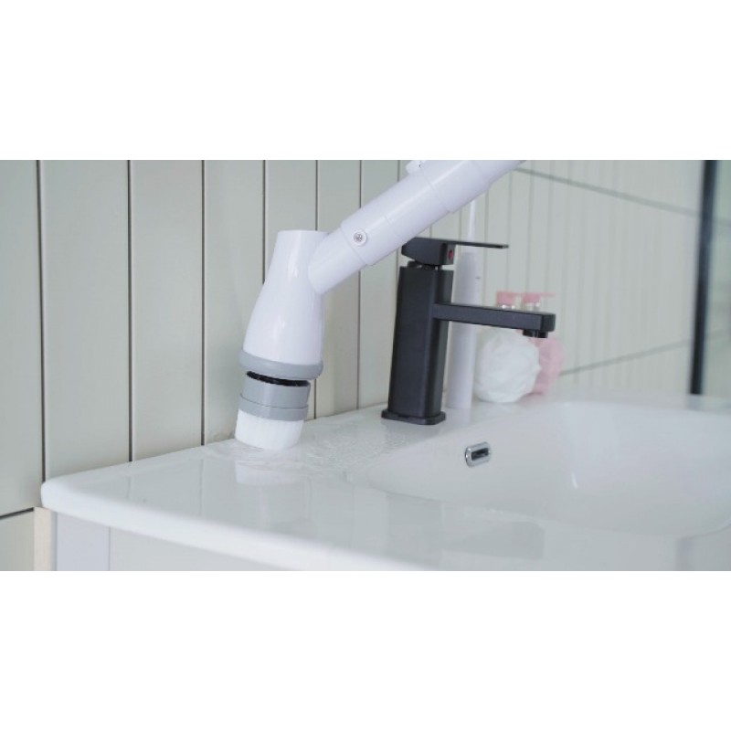 Besswin 전기 스핀 스크러버, 조절 가능한 확장 기능이 있는 무선 샤워 클리너 브러시, 교체 가능한 청소 헤드 4개, 욕실, 욕조, 타일, 바닥용 파워 샤워 스크러버