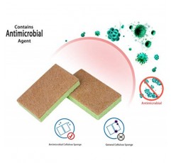 주방 및 욕실용 견고한 항균 수세 패드가 포함된 긁힘 방지, 생분해성 수세미인 Scrub-it의 천연 식물 기반 수세미 - 24팩