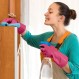 Cleanbear 합성 고무 장갑, 중간 크기, 11.8인치, 3쌍 가정용 청소, 설거지 및 기타 가정 청소용 3가지 색상