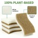 KICKLEEN 9팩 생분해성 천연 주방 스폰지 - 퇴비화 가능한 셀룰로오스 및 코코넛 호두 수세미 스폰지 - 친환경적이고 지속 가능한 식기용 스폰지