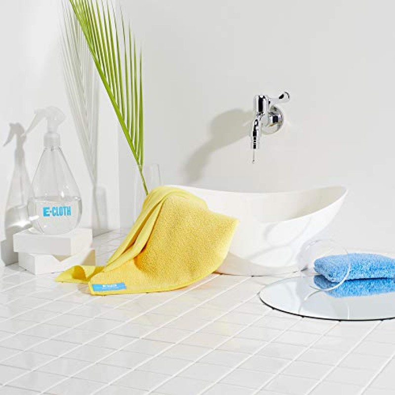 E-Cloth 욕실 청소 키트, 프리미엄 극세사 청소 천, 이상적인 욕실, 샤워 및 욕조 클리너, 세탁 가능 및 재사용 가능, 100 세탁 보증