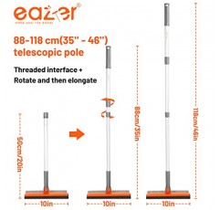 eazer 전문 창 클리너 도구, 창 청소 키트용 2-in-1 회전식 스퀴지, 샤워/앞 유리용 나사형 연장 폴(20'-46')이 있는 창 세척 장비 키트.