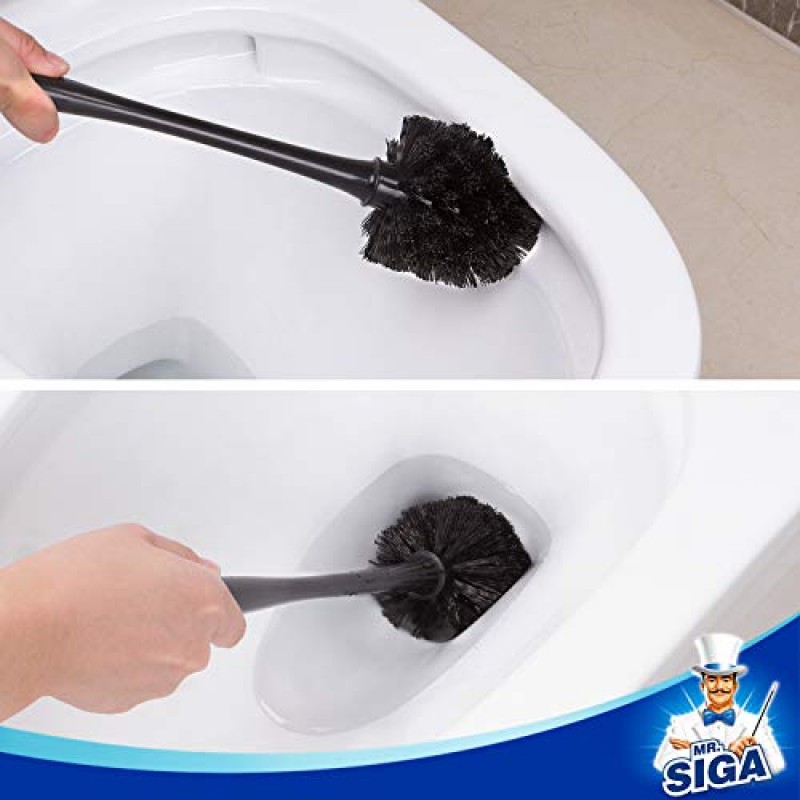 MR.SIGA 욕실 청소용 변기 플런저 및 그릇 브러시 콤보, 블랙, 2세트