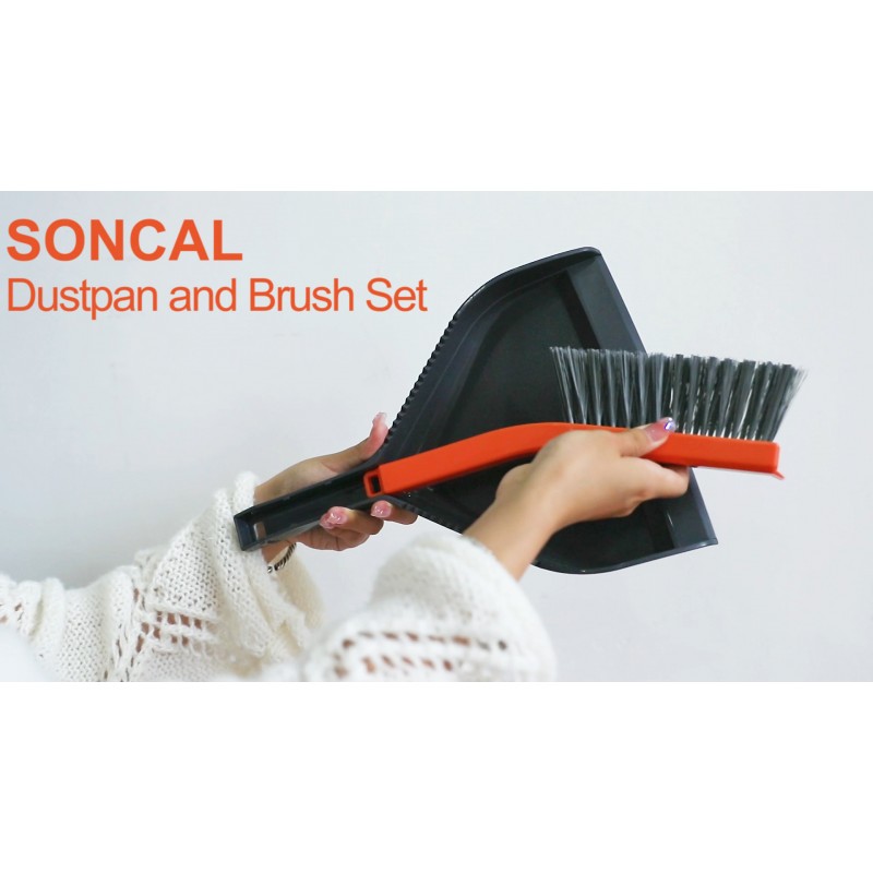 SONCAL 미니 쓰레받기 및 브러시 세트, 소형 더스트 팬 및 브러시 세트 더스트 팬 빗자루 브러시 쓰레받기 가정용 소형 손 빗자루 및 쓰레받기 세트 일일 필수 청소 도구