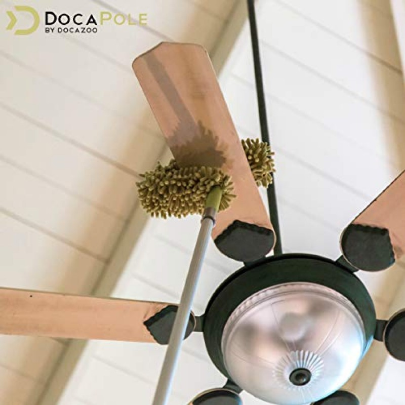 DocaPole 20피트 리치, 5~12피트 텔레스코핑 연장 폴 | 다용도: 전구 교환기 페인트 롤러 더스터 폴 창 청소 홈통 청소 및 걸이 조명