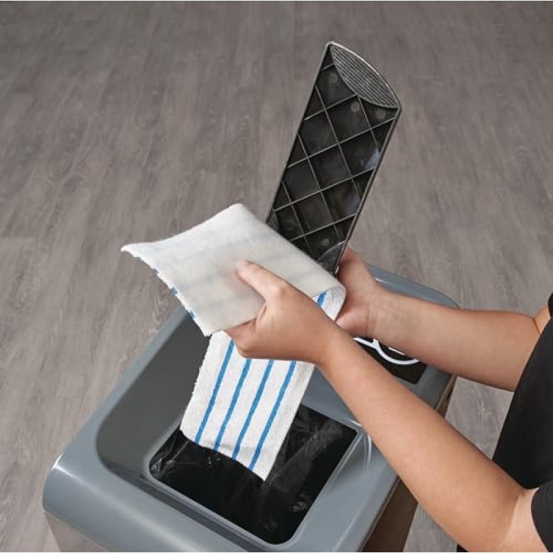 Rubbermaid Commercial Products 빠른 연결 걸레 시스템용 HYGEN 일회용 극세사 패드, 50개(3팩), 18인치 프레임용, 스크러빙/수색 줄무늬 포함, 다중 표면, 건식 및 습식 청소용
