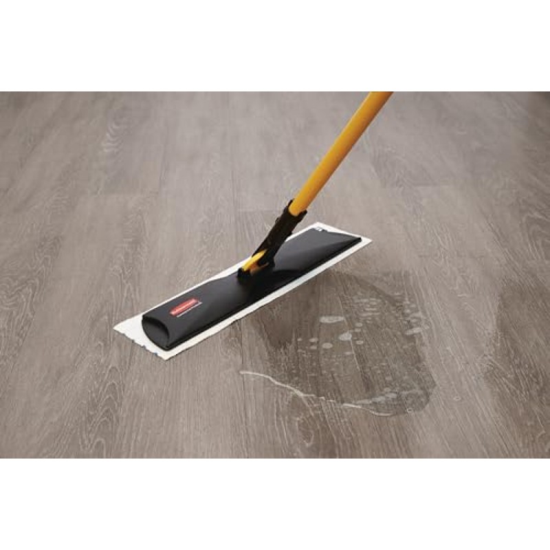 Rubbermaid Commercial Products 빠른 연결 걸레 시스템용 HYGEN 일회용 극세사 패드, 50개(3팩), 18인치 프레임용, 스크러빙/수색 줄무늬 포함, 다중 표면, 건식 및 습식 청소용