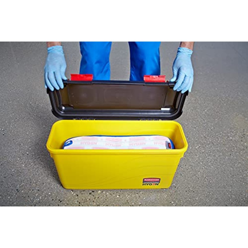 Rubbermaid Commercial Products HYGEN 극세사 대걸레용 보관 및 충전 버킷, 12.5L x 8.8W x 25.8H, 노란색