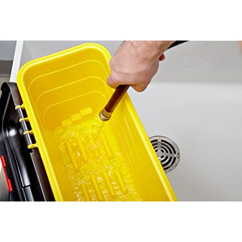 Rubbermaid Commercial Products HYGEN 극세사 대걸레용 보관 및 충전 버킷, 12.5L x 8.8W x 25.8H, 노란색