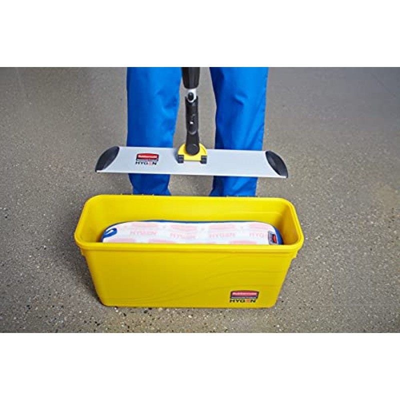 Rubbermaid Commercial Products HYGEN 극세사 대걸레용 보관 및 충전 버킷, 12.5L x 8.8W x 25.8H, 노란색