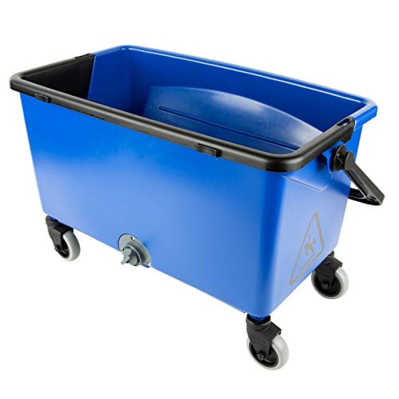 Rubbermaid Commercial Products 마무리 걸레통, 링거 포함, 28쿼트, 파란색, 최대 18인치의 Rubbermaid 극세사 플랫 걸레와 호환 가능