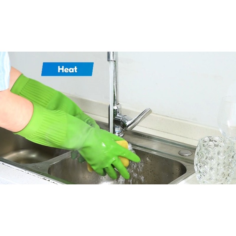 Vgo... 10쌍 설거지용 장갑, 재사용 가능한 가정용 장갑, 주방 장갑, 긴 소매, 두꺼운 라텍스, 청소, 세탁, 작업, 페인팅, 원예, 애완동물 관리(사이즈 L, 빨간색, RB2143)