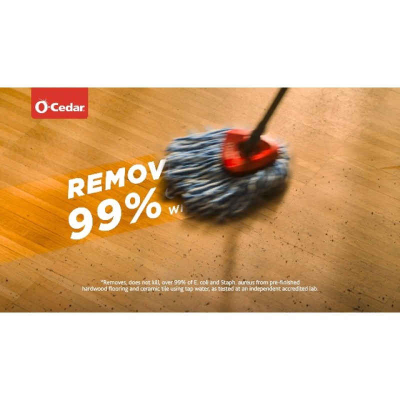 O-Cedar EasyWring RinseClean 극세사 회전 걸레 및 물통 바닥 청소 시스템(추가 리필 3개 포함), 회색