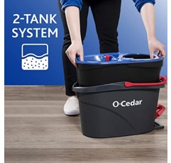 O-Cedar EasyWring RinseClean 극세사 회전 걸레 및 물통 바닥 청소 시스템(추가 리필 3개 포함), 회색