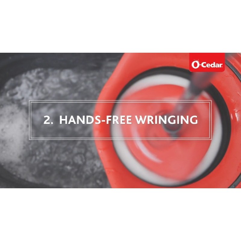 O-Cedar Easywring 극세사 회전 걸레 및 버킷 바닥 청소 시스템(추가 리필 4개 포함)
