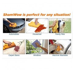 The Original Shamwow - 초흡수성 다용도 청소 Shammy Chamois 수건 천 - 액체에서 무게의 10배를 유지 - 기계 세탁 가능 - 긁힘 방지(8팩)