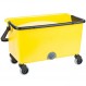 Rubbermaid 상업용 걸레 버킷, 극세사 플랫 걸레용 프레스 짜기 걸레 버킷, 바퀴가 달린 걸레 버킷, 18" 노란색