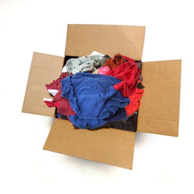 SupremePlus 니트 새로운 티셔츠 청소 닦는 걸레 면 흡수성 재사용 가능한 다용도 청소 천 걸레 주방, 자동차 청소, 산업, 가정 및 상업용 사용 - 25 lbs. 상자