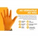 S&G 오렌지 니트릴 장갑 – 일회용 라텍스 무첨가 – 8Mil 두께의 고강도 – 기계, 산업용 무분말