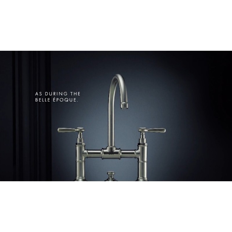 Hansgrohe 42035820 몽트뢰 변기 브러시 및 홀더, 벽걸이, 브러시드 니켈