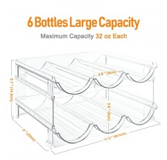 캐비닛용 물병 정리함, 2팩 쌓을 수 있는 플라스틱 물병 홀더, 주방 냉장고 식료품 저장실 정리 및 보관용 와인 랙, 텀블러 여행용 컵 홀더 및 정리함