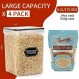 Skroam 4PCS 뚜껑이 있는 밀폐 식품 보관 용기 5.2L/176oz, 식료품 저장실 주방 정리 및 보관용 밀가루 보관 용기, 식료품 저장실용 보관 용기, 측정 컵 및 20개 라벨