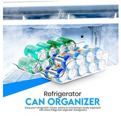 냉장고용 Utopia 주방 소다 캔 디스펜서 - 냉장고 또는 조리대용 음료 정리함 4개 세트 - 냉장고, 냉동고 및 냉장고 정리함 및 보관용 투명 소다 캔 정리함