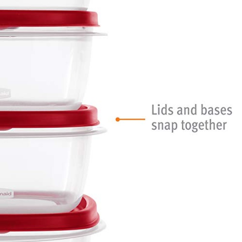 Rubbermaid Easy Find 뚜껑 7컵 식품 보관 및 정리 용기, Racer Red(2개 팩)