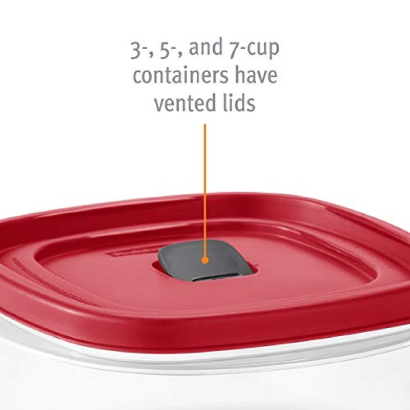 Rubbermaid Easy Find 뚜껑 7컵 식품 보관 및 정리 용기, Racer Red(2개 팩)