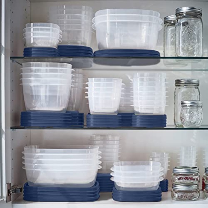 Rubbermaid EasyFindLids 식품 저장 용기, 42피스, Insignia Blue, 특별판 Insignia Blue