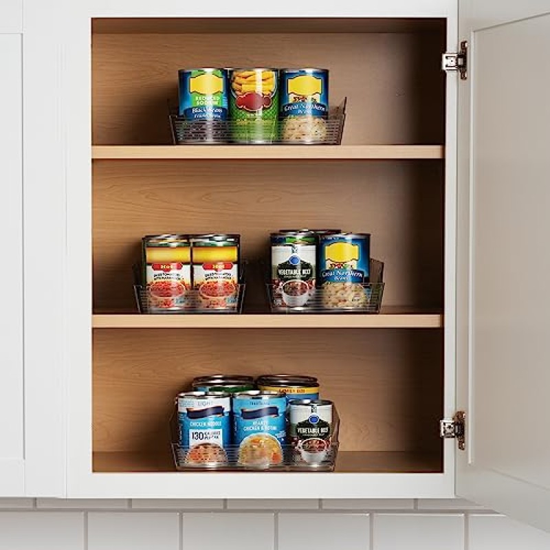 냉장고용 ClearSpace 조정 가능한 캔 정리함 - 확장 가능한 탄산음료 캔 디스펜서 디자인은 대부분의 캐비닛, 식료품 저장실 및 냉장고에 적합 - 음료, 수프 및 통조림 제품을 쉽게 정리, 4팩