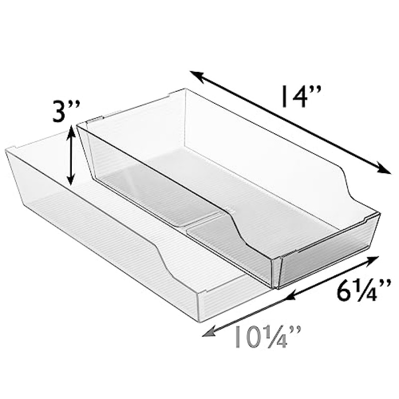 냉장고용 ClearSpace 조정 가능한 캔 정리함 - 확장 가능한 탄산음료 캔 디스펜서 디자인은 대부분의 캐비닛, 식료품 저장실 및 냉장고에 적합 - 음료, 수프 및 통조림 제품을 쉽게 정리, 4팩