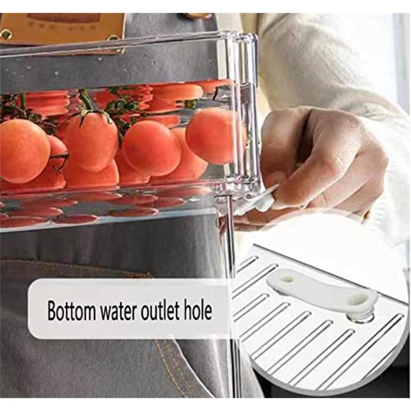 Yustuf 10팩 투명 쌓을 수 있는 냉장고 정리함(라이너 4개 포함), 플라스틱 식품 저장실 정리함 및 뚜껑이 있는 보관함 냉장고용 야채 과일 보관 용기