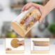 대나무 밀폐 뚜껑과 스푼이 포함된 3팩 유리 용기 항아리, 15Oz 유리 식품 저장 용기, 커피 콩, 차, 밀가루, 소금, 견과류, 사탕, 쿠키 등을 위한 주방 정리 항아리 세트