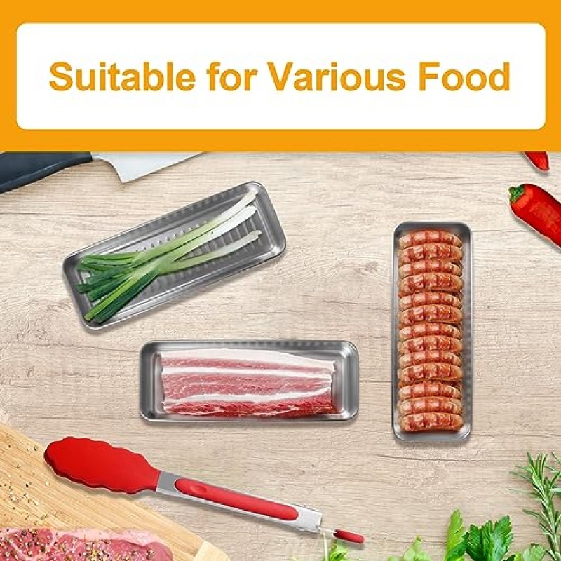 SIUDANGKA 냉장고용 2팩 베이컨 용기, 냉장고용 스테인레스 스틸 밀폐 델리 고기 용기